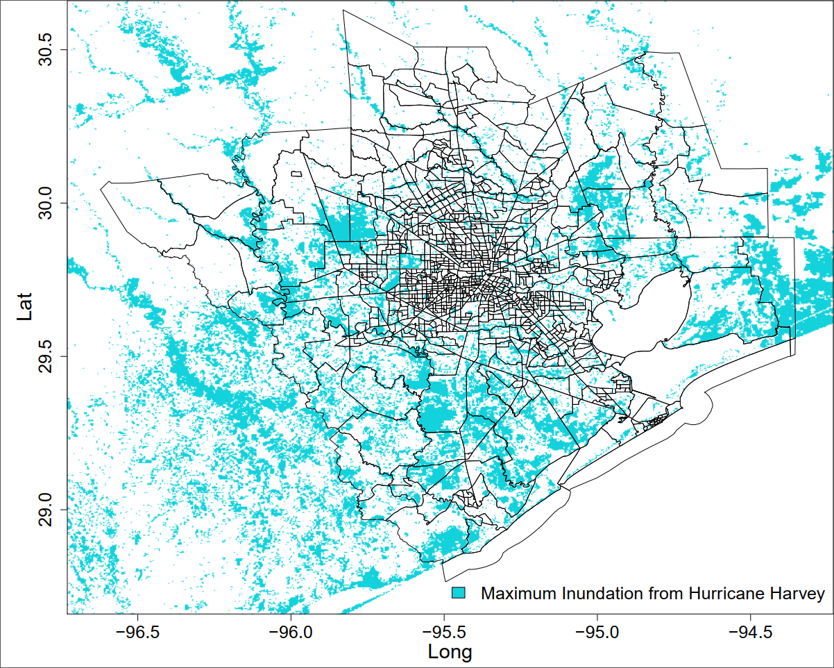 Maximum Inundation Map for Houston after Hurricane Harvey